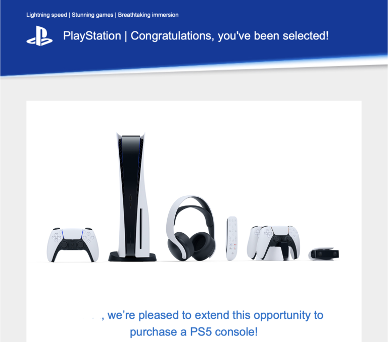 Playstation PS5 – Congratulations, you’ve been selected